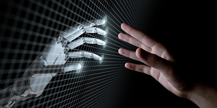 Robot hand concept.