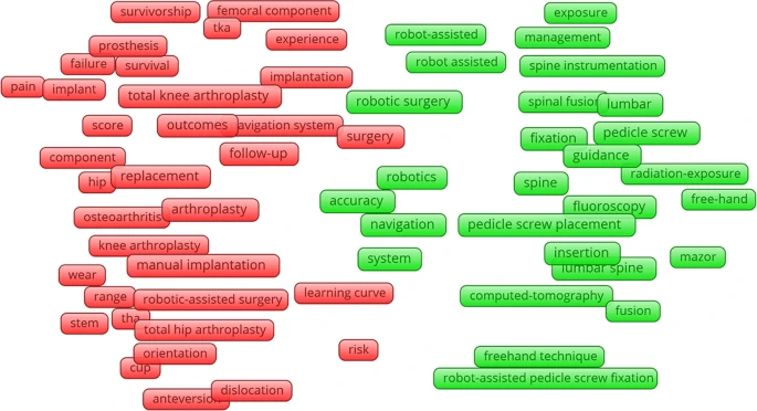 Co-occurrence network of robotic orthopedic surgery.