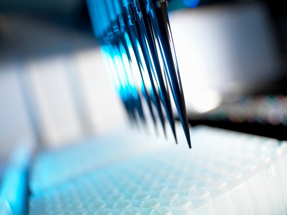 Automated chemical sampler in action used to test chemical and dna samples