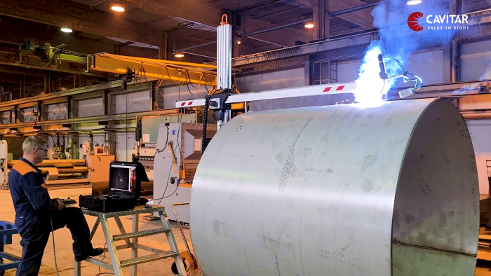 man welding
