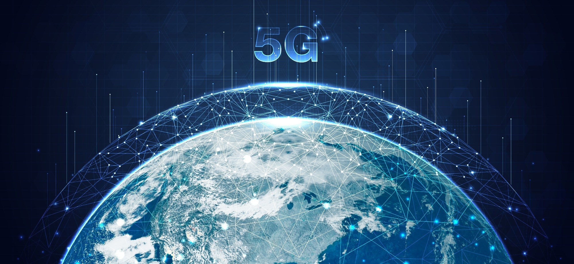 Global 5G network wireless systems and internet technology concept.