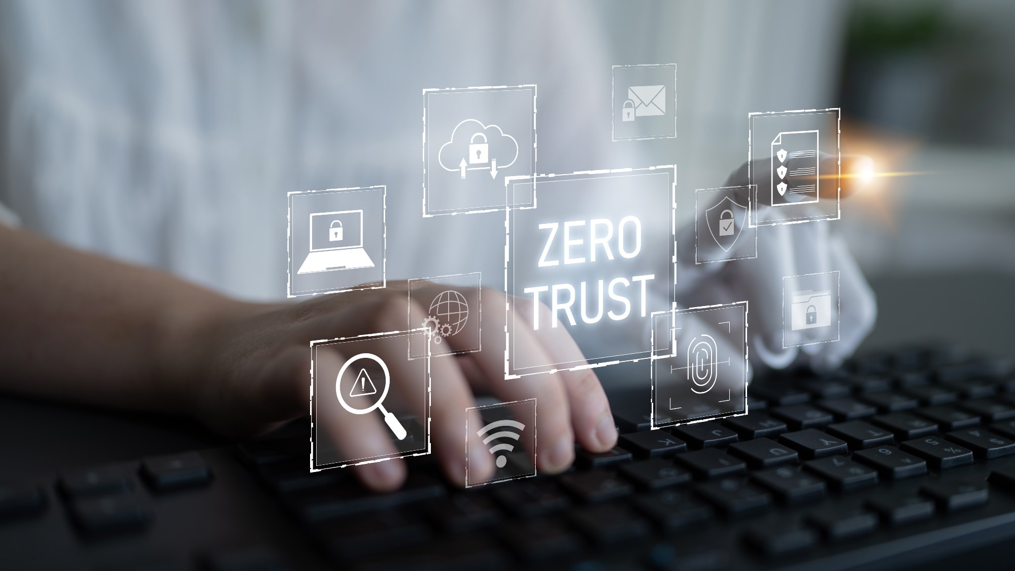 The concept of Zero Trust and AI.