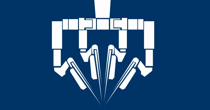 Graphic illustrating a medical robot arm.