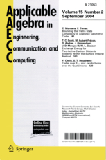 Applicable Algebra in Engineering, Communication and Computing