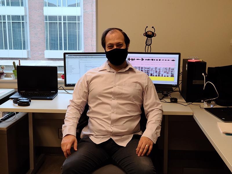 Andrew Exner, a graduate research assistant in Purdue’s Motor Speech Lab, is working to help Parkinson’s patients during the COVID-19 pandemic.
