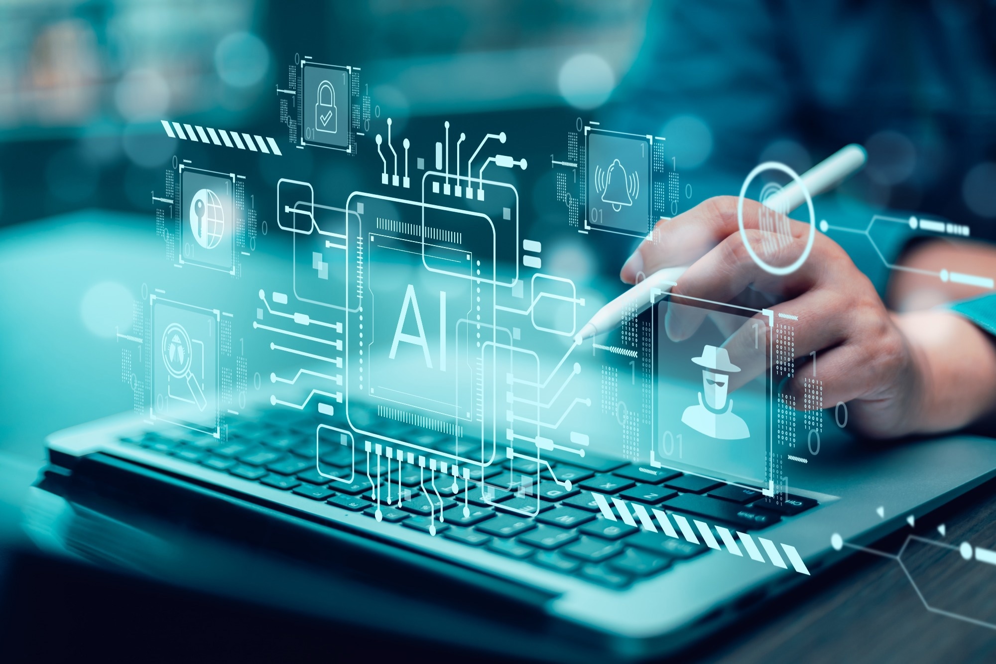 Depiction of AI Chatbot on computer.