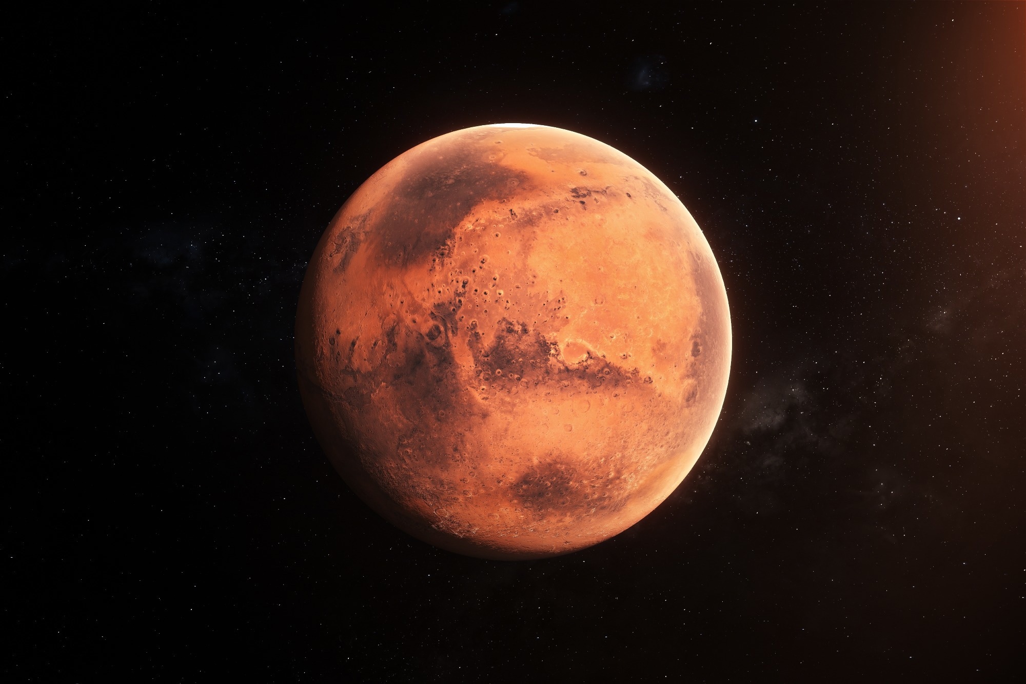 Mars - Surface of the red planet. Picture of Mars the red planet.
