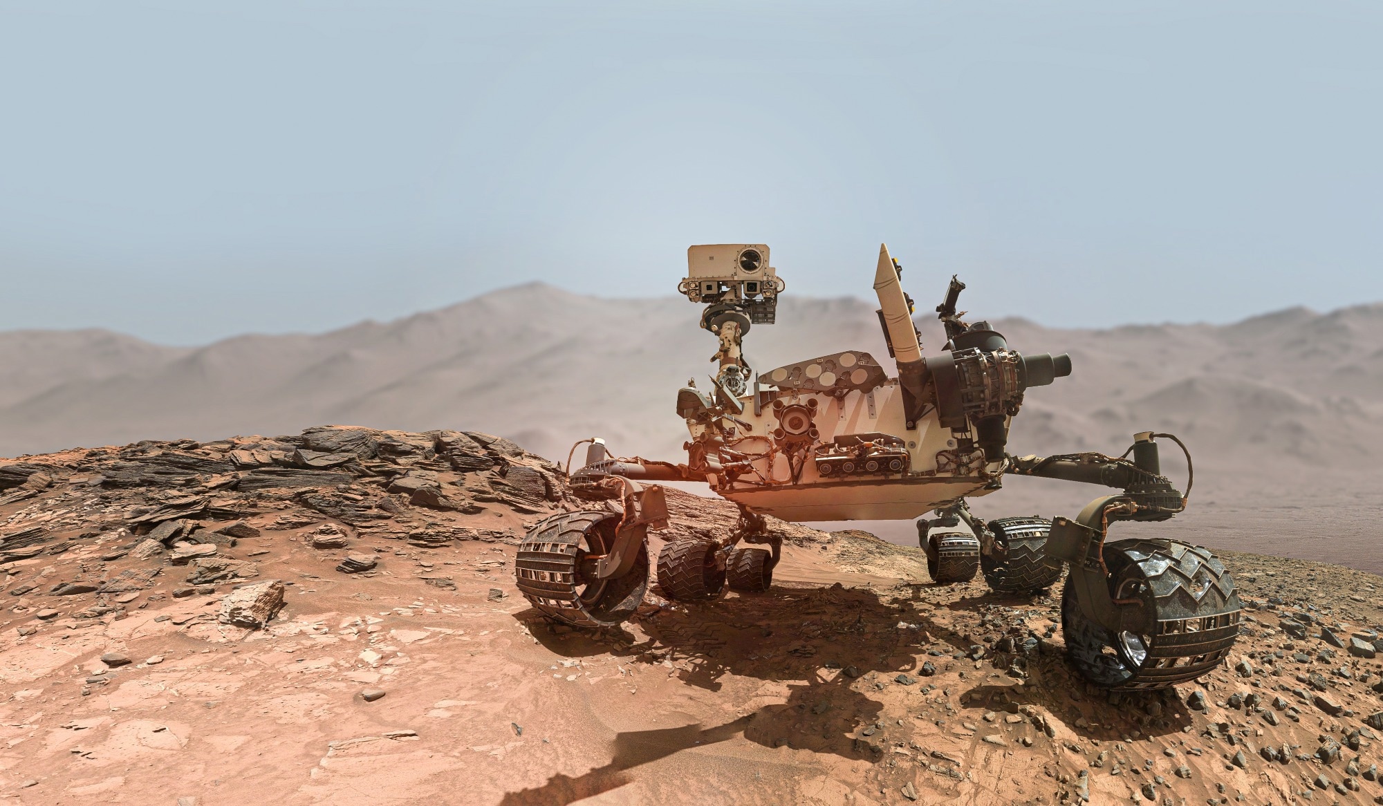 Rover on Mars surface.