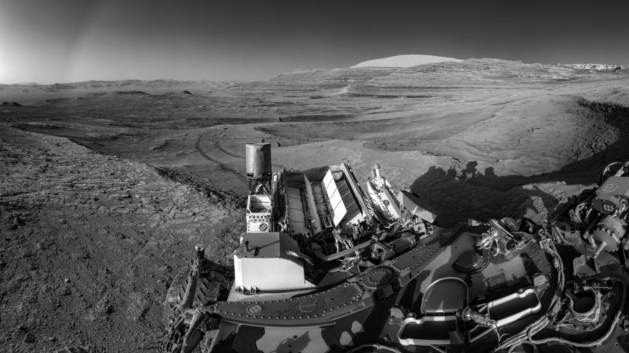This view of tracks trailing NASA