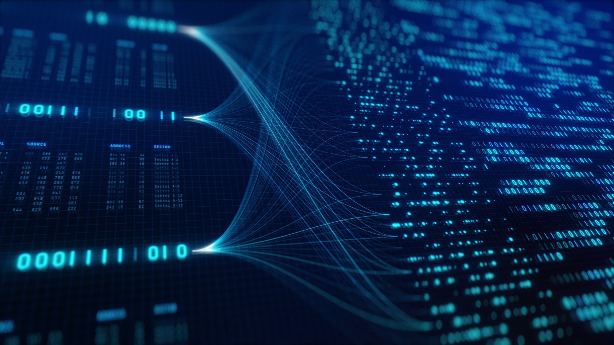 Big data flow visualization.