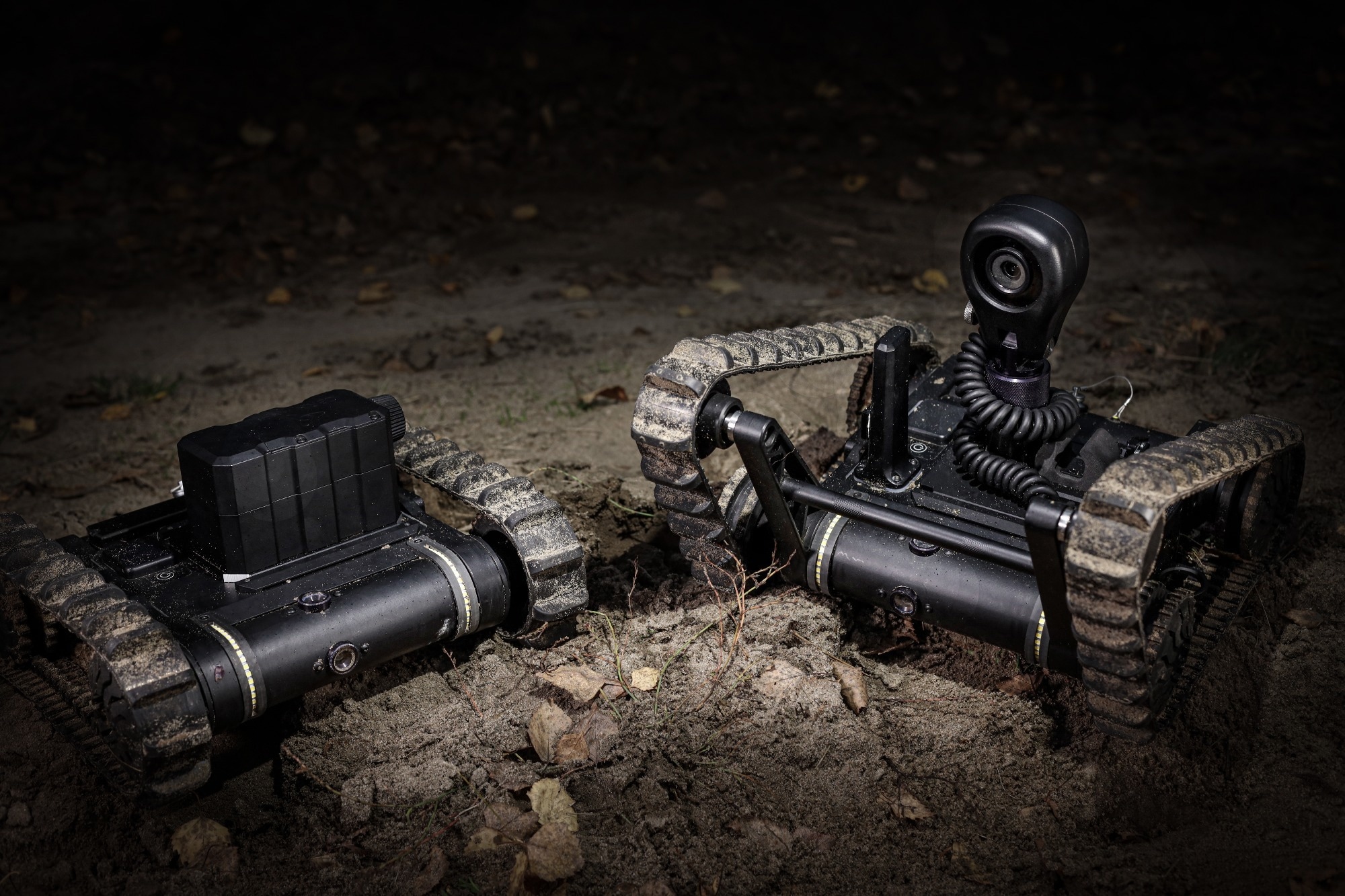 High-tech robot equipped to traverse complex terrain.