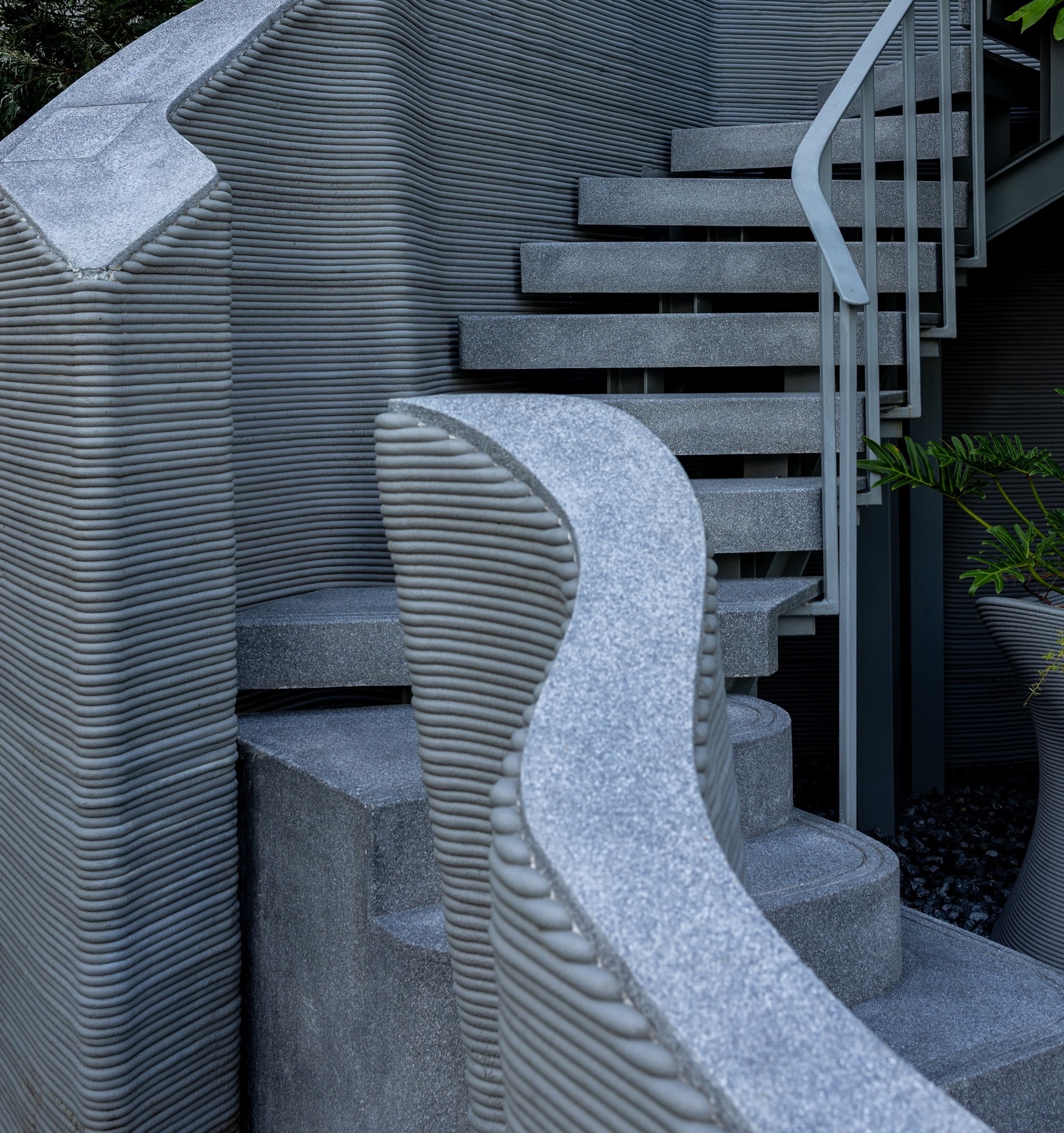 3D-printed concrete stairs