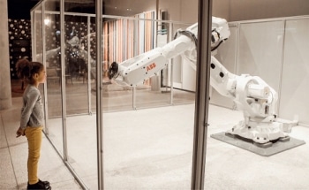 ABB's Mimus Robot Protected Behind Custom-Designed Fencing at Design Museum