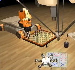 Simulation Technology to Demonstrate Chess and Tic Tac Toe Playing Robotics by V-REP 