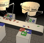 V-REP: Robotic Simulation to Demonstrate Pick-and-Place Tasks of Coloured Shapes